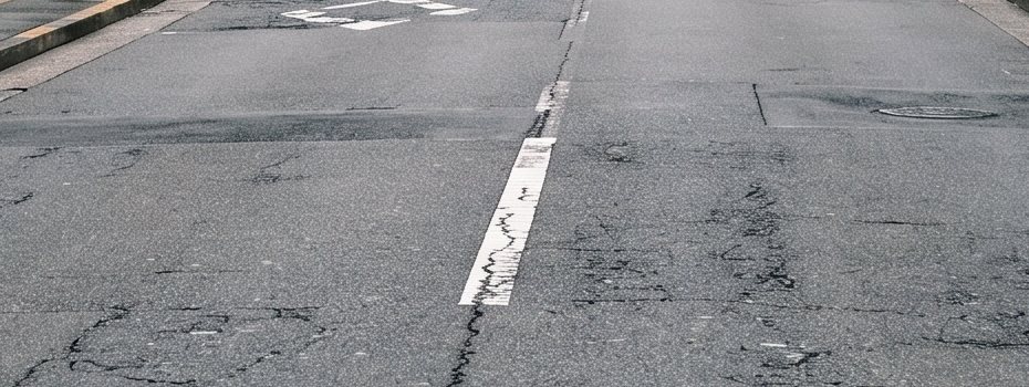 補修前の傷んだ路面